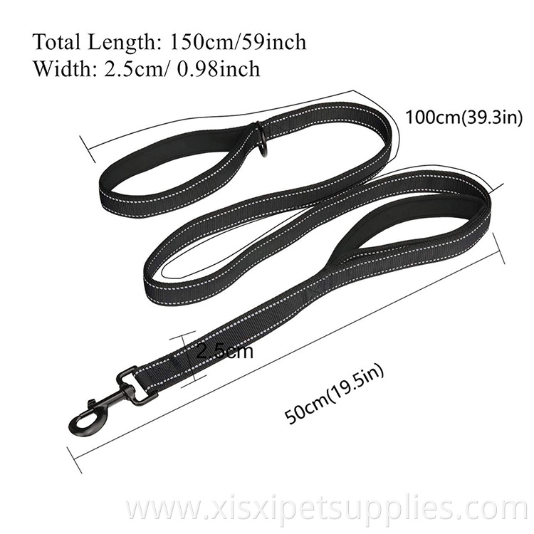 Nylon Reflective 2 Padded Handles Heavy Duty Strong Dog Leads No Pull Strong Pet Dog Leash for Dogs Walking Training